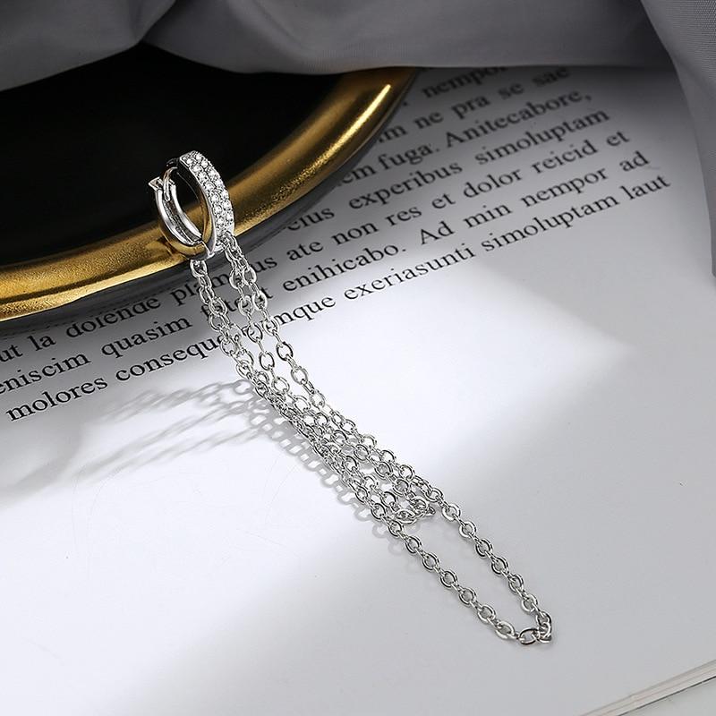 1 шт. 925 пробы стерлингового серебра кристалл кисточка длинные серьги-гвоздики для женщин свадьба женские Pendientes новые ювелирные изделия Eh1413