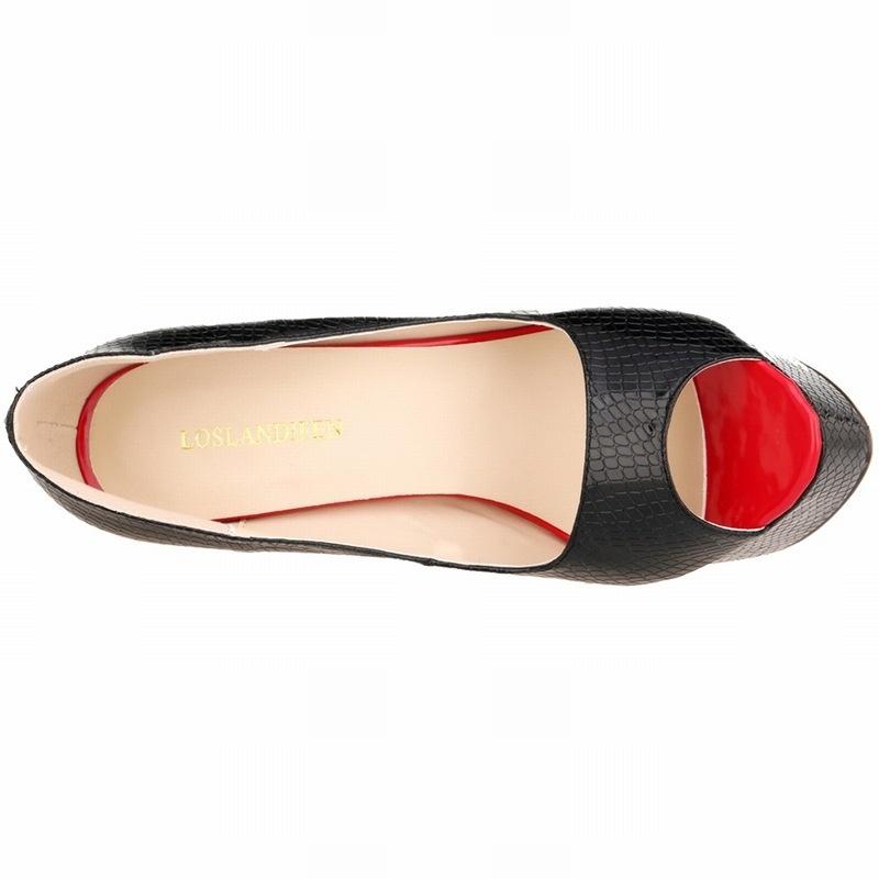 Женские туфли-лодочки, модные, сексуальные, 14 см, тонкие, высокие каблуки, с открытым носком, на платформе, с крокодиловым узором, на шпильках, для вечернего платья, свадебные туфли