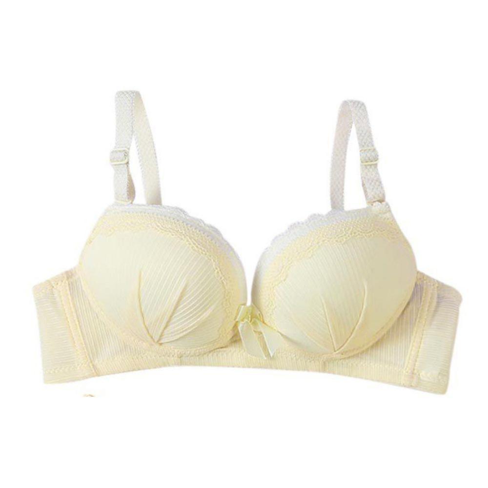 Бюстгальтер со сборками без оправы со шнуровкой, чашка 3/4, однотонный жаккардовый бюстгальтер с бантом и мягкой подкладкой
