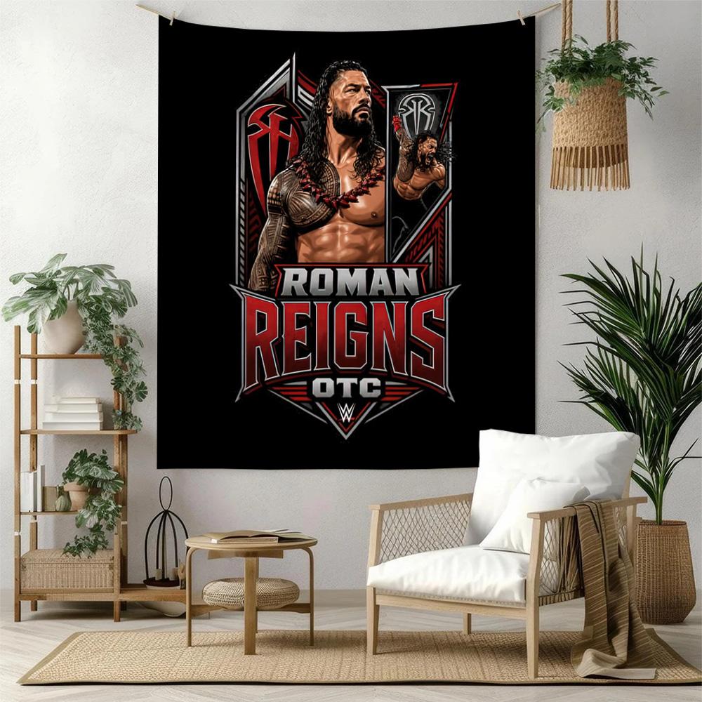 Roman Reigns1 Wall Decor Tapestry Art For Pet Memorial Birthdaywedding Party Backdrop Family Gift