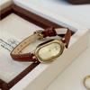 New Retro Oval Watch for Women, Light Luxury, Simple Leather Strap, Waterproof Quartz Women's Watches