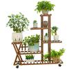 Multi-Layer Solid Wood Flower Stand for Balcony & Living Room