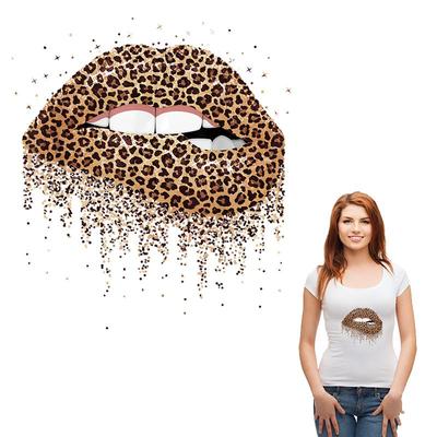 Леопардовые нашивки для губ для одежды, нашивки в стиле панк, наклейки на одежду, джинсовые толстовки, сделай сам, термопресс, аппликация, железная нашивка