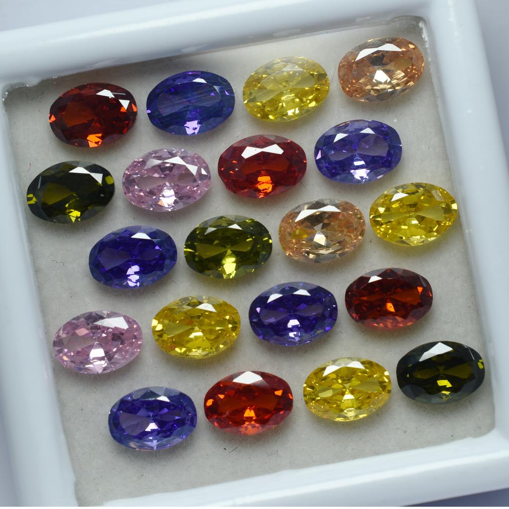 Natural Mixed Color Sapphire Loose Gemstone 15 pcs 7x5 mm Lot Oval Cut -W September Birthstone Gift