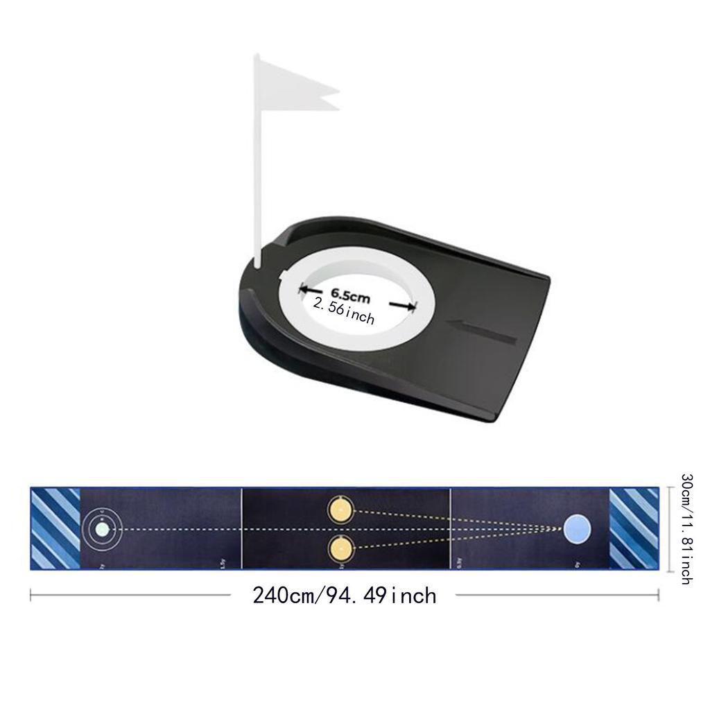 Golf Putting Mat Training Aid Lightweight Non Slip Multifunction Improve Accuracy for Backyard Office Garden Lawn Beginners