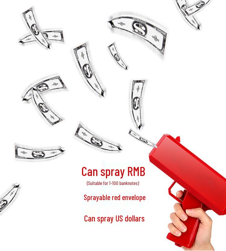 Кросс-бордерная денежная пушка с электроприводом и индивидуальным логотипом: Игрушечный реквизит "Банкнота с плевком доллара"