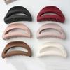 Safe Elastic Plastic Hair Claw Korean Style Solid Color Shark Clip Semilune Shaped Hair Claw  Girls