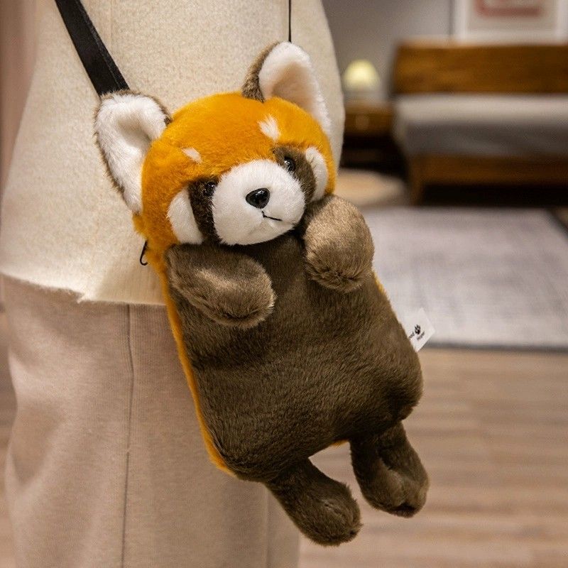 Мягкая плюшевая сумка-рюкзак в виде красной панды, леопарда, тигра, коалы, плюшевая игрушка, кошелек для телефона и монет, сумки, подарок для девочки, сумка-мессенджер