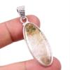 Natural Golden Rutile Gemstone 925 Solid Sterling Silver Jewelry Pendant 2" A2P80