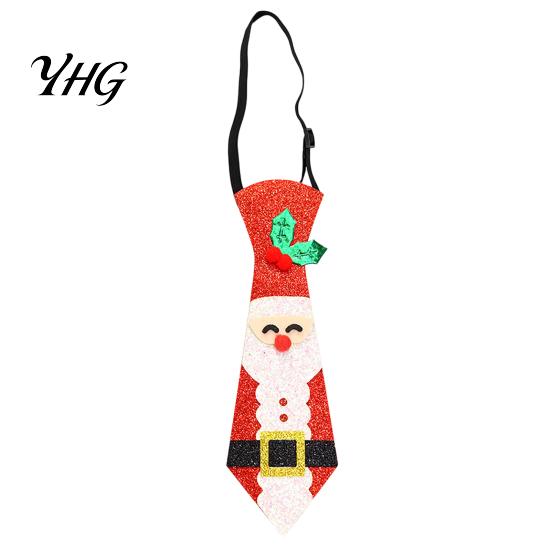 Holiday Atmosphere Clothing Adjustable Glitter Christmas Necktie, Non-woven Fabric Dress Up Costume Quick Wear Necktie Accessories, Sparkling
