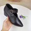 Women's High Heels Spring Autumn New Fashion Soft Leather Pumps Sandals Korean Style Pointed Thick Heel Shoes