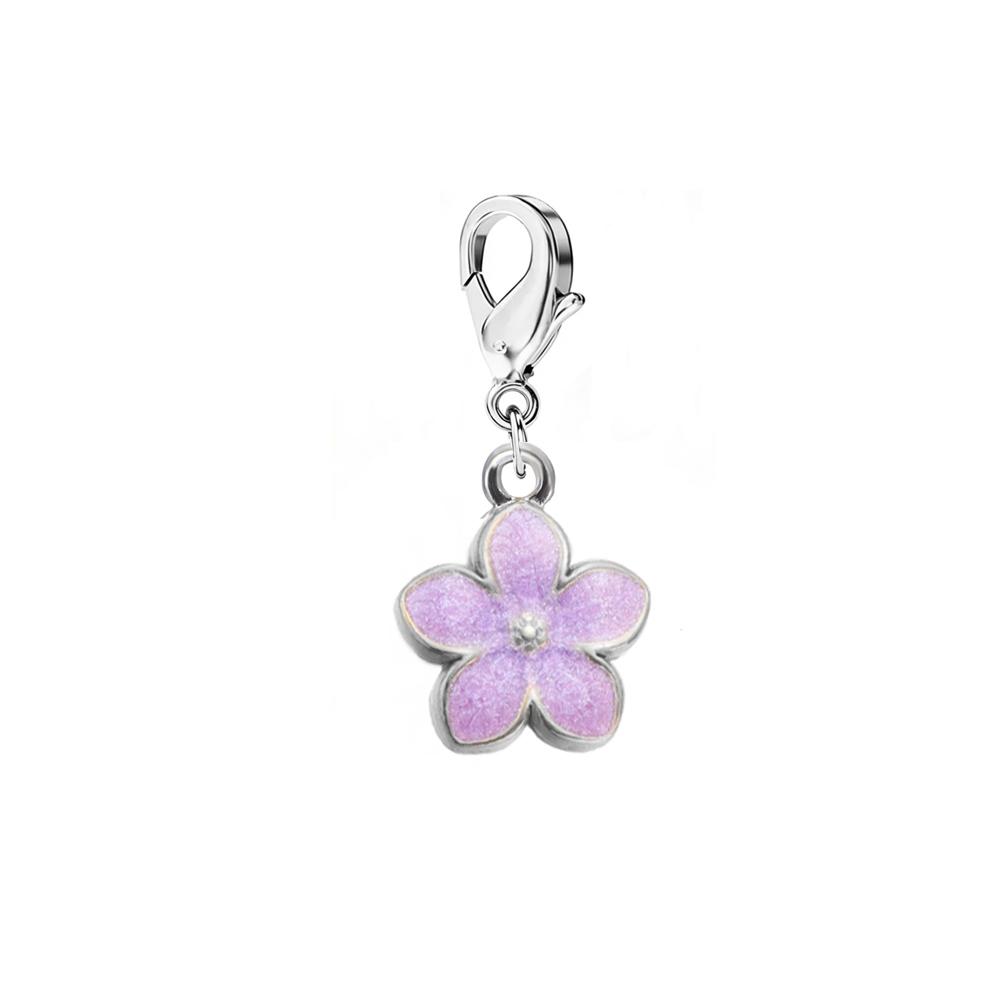 Teamer Enamel Flower Stainless Steel Charms With Lobster Clasp Gold Color DIY Pendant Making Bracelet For Woman Jewelry Gift 4