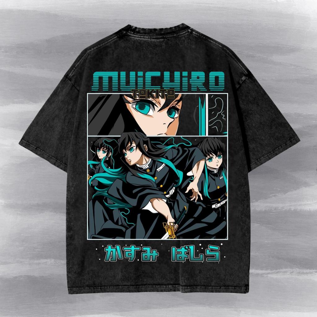 Demon Slayer Swordsmith Village Vintage Washed Tee - Muichiro Tokito Graphic T Shirt and kids shirt, Mist Hashira, Gift For Anime Fan.