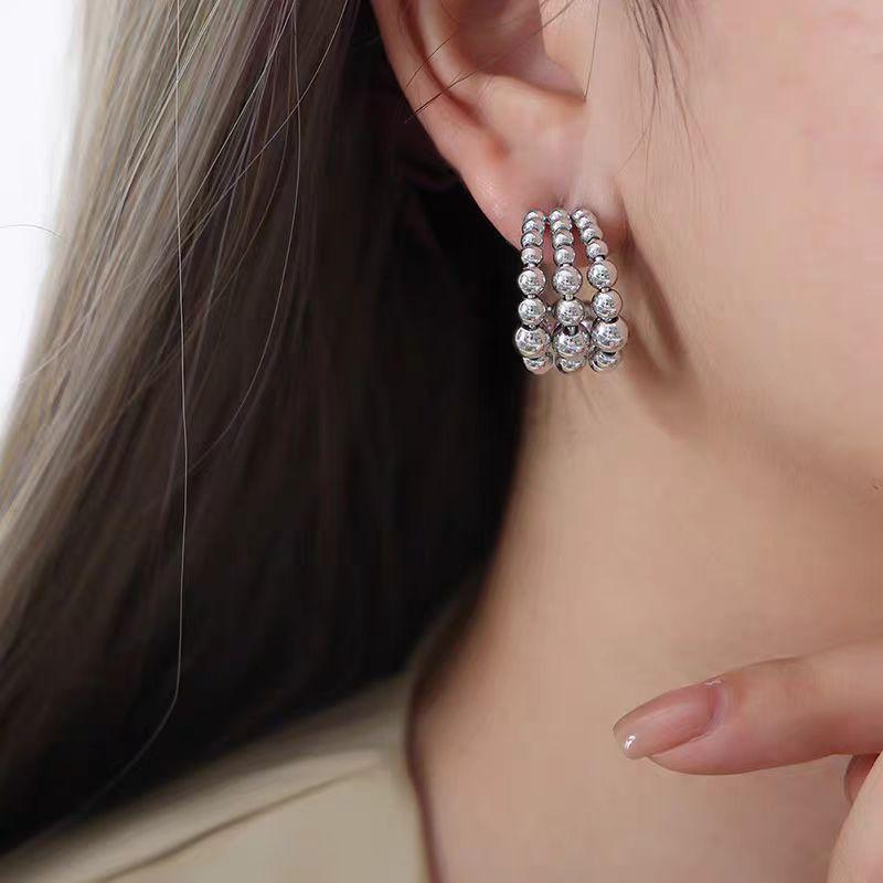 Многослойные серьги-кольца из золотой титановой стали - Легкая роскошь, Стойкость цвета, Высококлассный вид