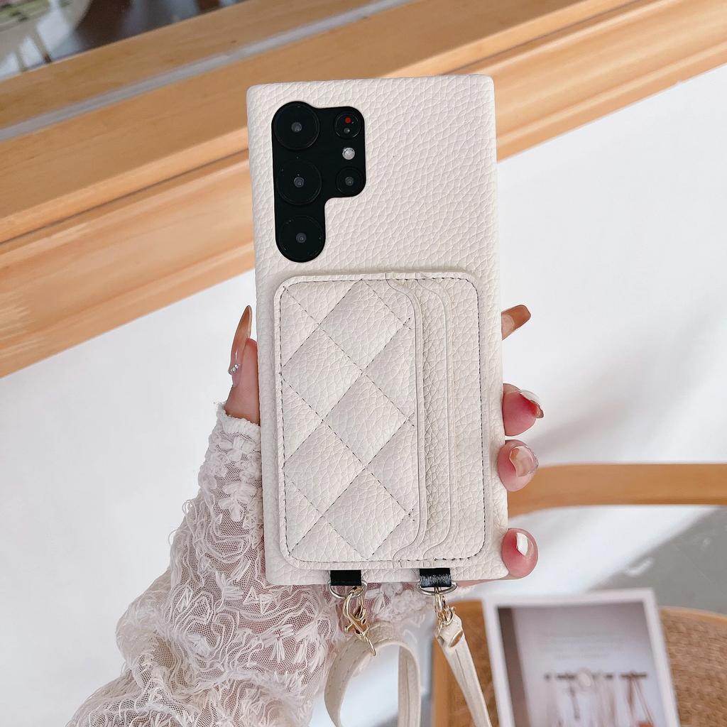 Кожаная сумка через плечо с держателем для карт Чехол для телефона для Samsung Galaxy S24 S22 Ultra Plus S23 FE A15 A25 A35 A55 A24 A34 A54 A14 Обложка