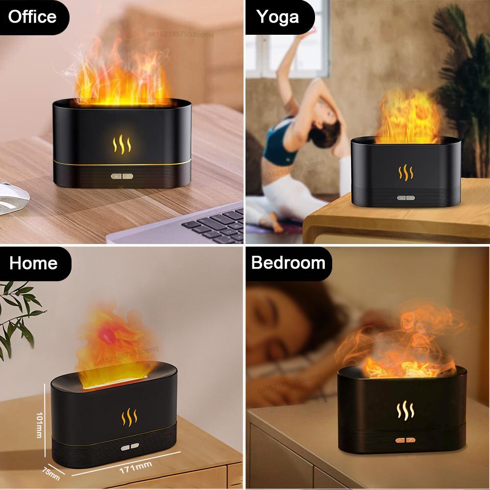 Ароматический увлажнитель воздуха, ультразвуковой диффузор эфирных масел, цветной пламенный ароматизатор, увлажнитель воздуха, диффузор холодного тумана для дома