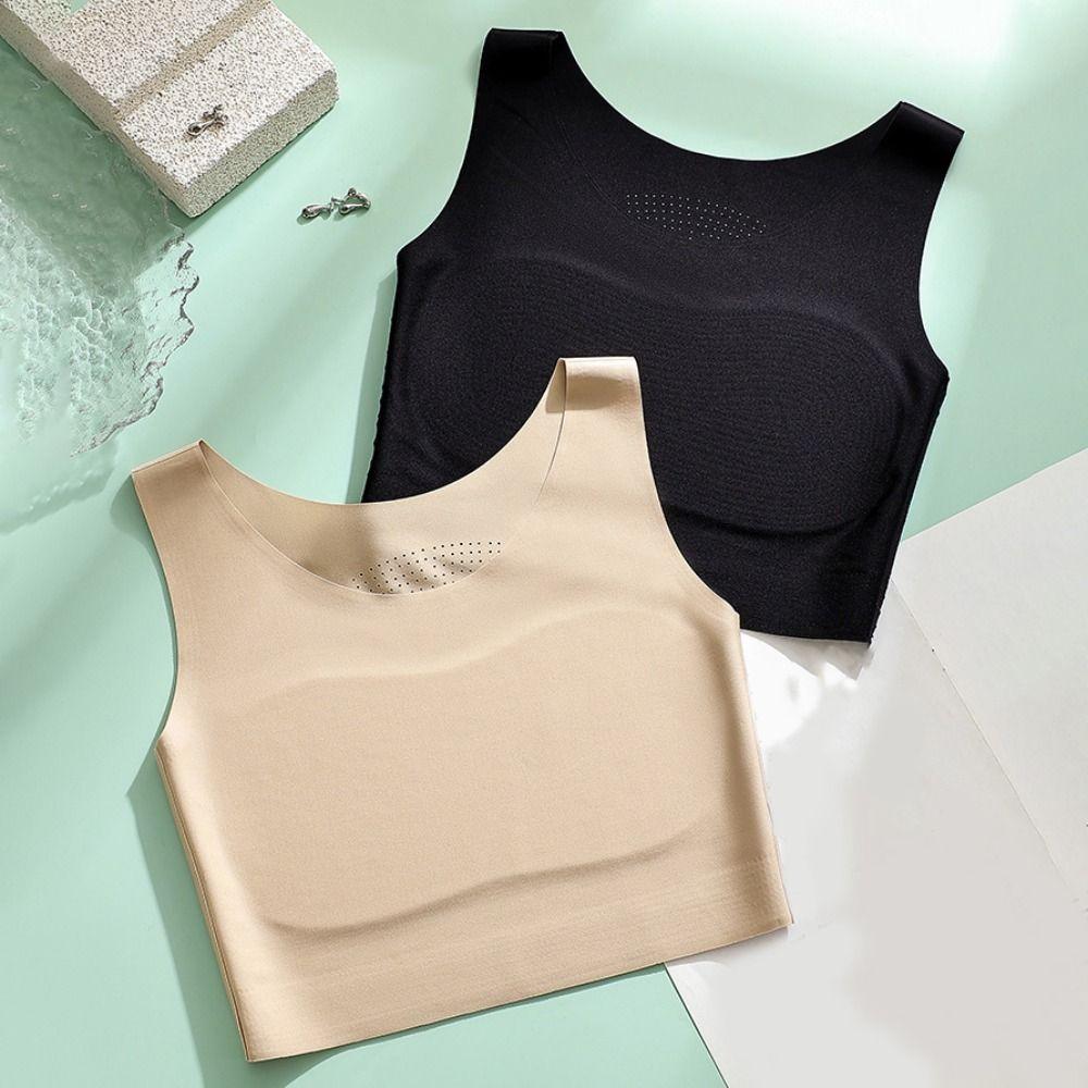 Ice Silk Wireless Bra Slim Ultra-thin Underwear for Women Lingerie U Neck Girls Seamless Sport Bra