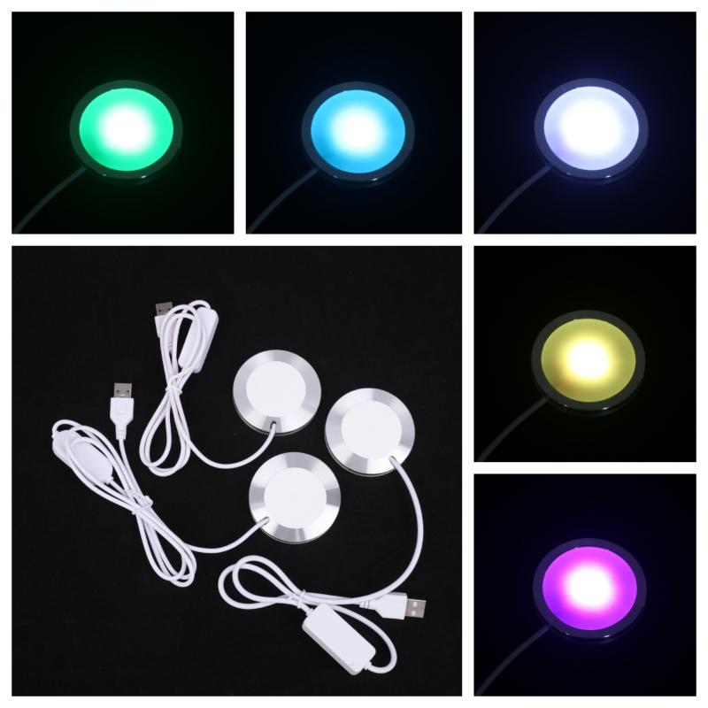 New For Bamboo Led Light Parts DIY Model Warm White/Multicoour USB Round Ultra-thin Light For Bambu Lab Led Lamp Kit Hardware