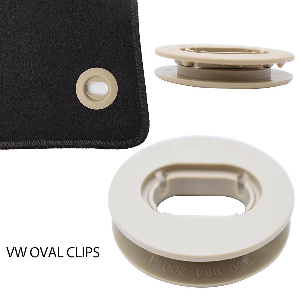 Автомобильный коврик бежевого цвета, зажимы для крепления, овальные зажимы для ковра для VW Golf Jetta Eos Touareg Seat Leon MK1 Arosa Mii Skoda Octavia Fabia