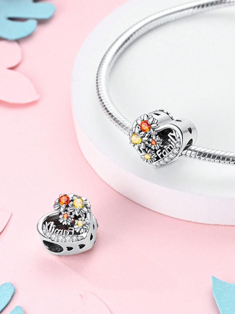 Шармы Plata Rose Подсолнух Бусины Шарм Медное Покрытие Подходит Шармы Медь Оригинальный Браслет Для Изготовления Украшений DIY Шарм
