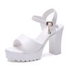 2020 Summer New Super High Heel Sandals Women's Summer Thick Heel Fish Mouth Sexy Pearl Sandals