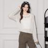 Women's Elegant Cutout Round Neck Knit Pullover Sweater