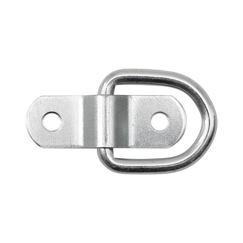 Galvanized Iron D-Ring Floor Hook: Small, Fixed, Semicircular Buckle