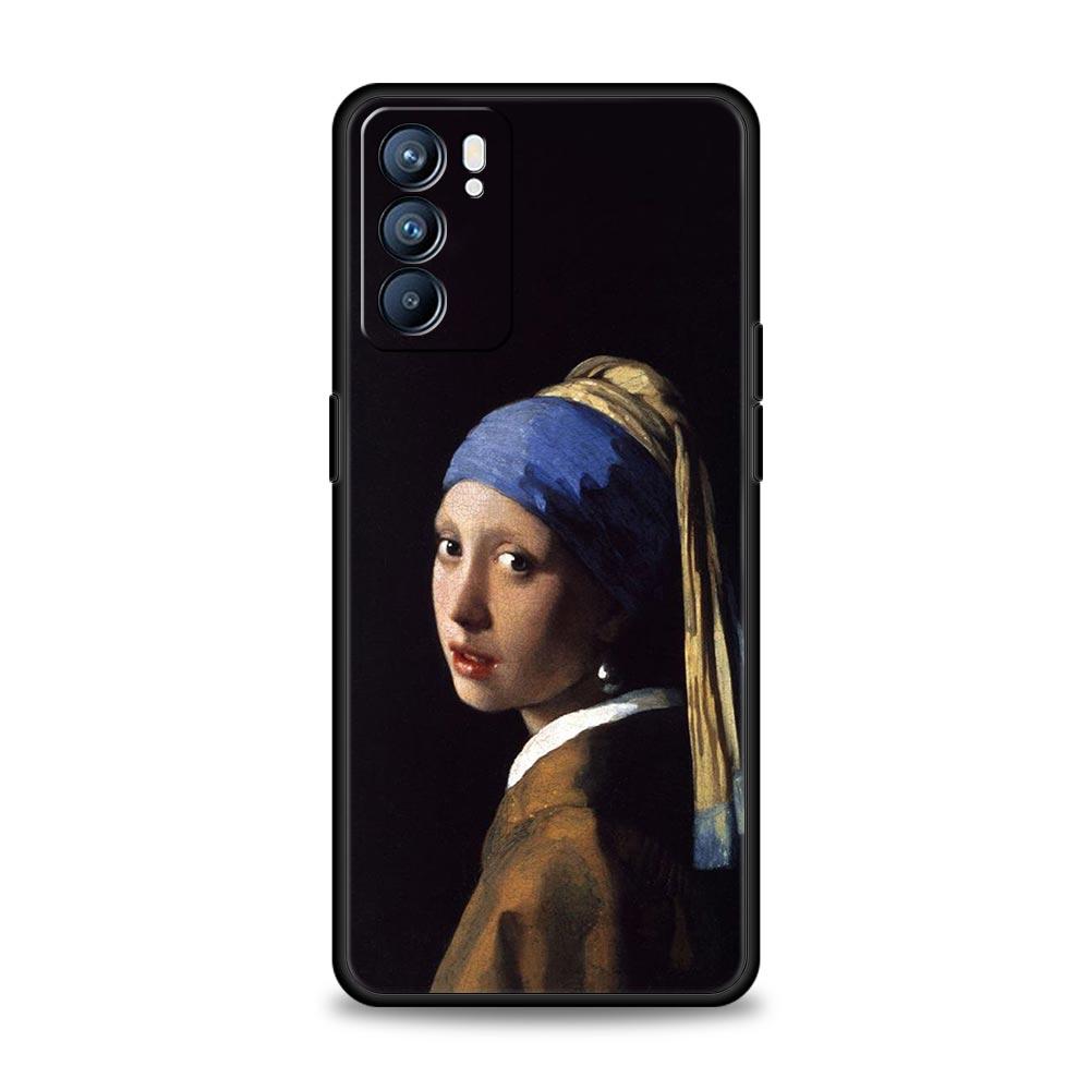 Чехол для телефона Oppo Find X6 X5 A54 A53 A52 A9 A15 A95 A17 A16 A76 A74 A57 Reno7 Reno6 Pro Plus 5G с рисунком 'Мона Лиза Ван Гог' Маслом