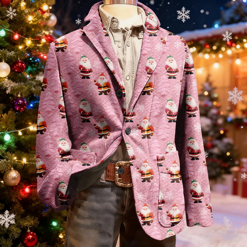 Мужской уродливый рождественский вельветовый теплый карманный пиджак-кардиган, мужской повседневный костюм