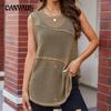 Summer Women's Tank Top Fashion Camisole Round Neck Hollow Out Tank Top Women's Knitwear