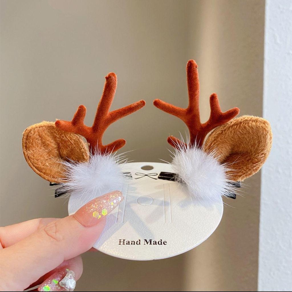 2024 Рождественская заколка для волос в виде оленьих рогов для детей
