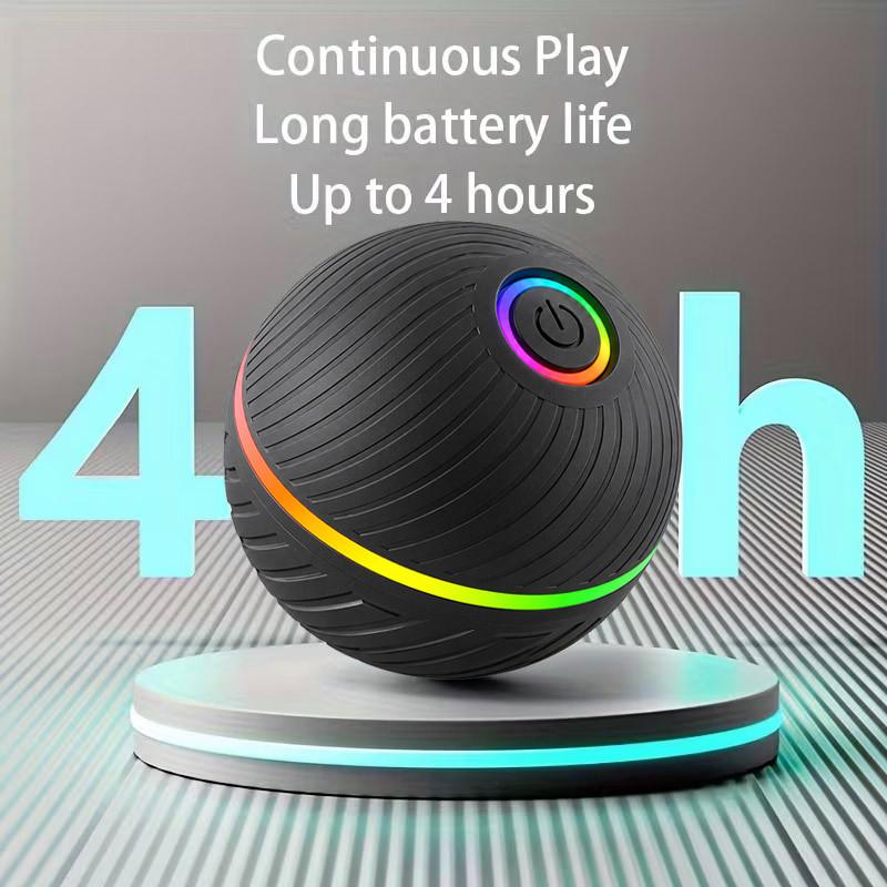 Smart Pet Ball Toy, Motion-Activated Interactive Jumping Rolling Ball, USB Rechargeable, Resin, 2.62-inch