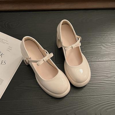 Туфли Мэри Джейн на платформе женские 2025 новая весна черные туфли на высоком толстом каблуке с юбкой одинарные туфли