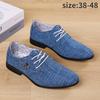 Fashion Men's Leather Shoes Large Size Cloth Shoes Breathable Pointed Toe Linen Canvas Shoes Formal Men's Shoes Business Casual Shoes