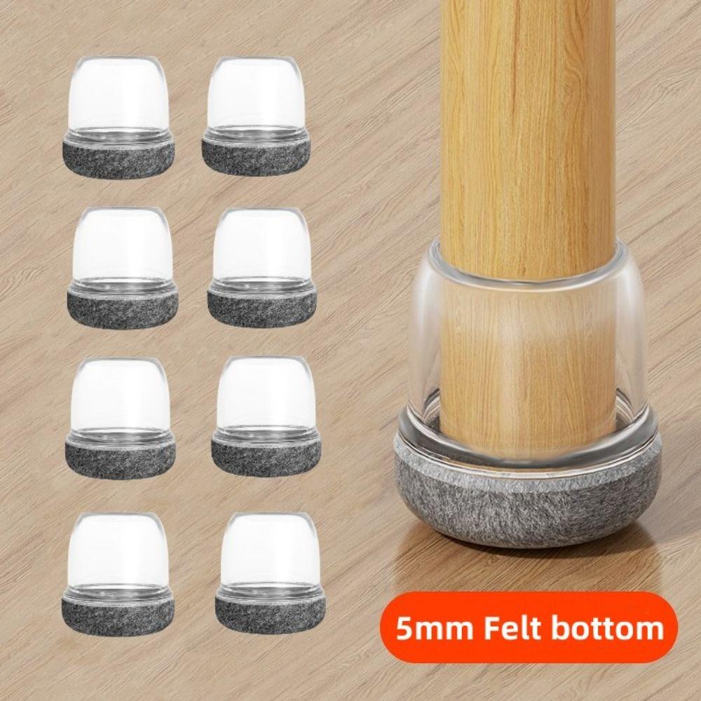8pcs Felt Bottom Furniture Floor Feet Cup Thick Chair Leg Caps Decor Furniture Table Leg Pad Home