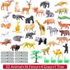 53Pcs Mini Jungle Animal Toys Set Realistic Wild Plastic Animals Learning Toys Action Figure For Kids Birthdays Gifts