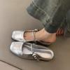 Spot Version~ Soft Leather French Platform Silver Bag Head Half Slippers Women's 2025 New Muller Shoes Single Shoes Mary Jane