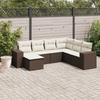 VidaXL Garden Lounge Set with Cushions 7 Pcs, Patio Sofas, Patio Furniture Set, Outdoor Furniture, Brown 3254040