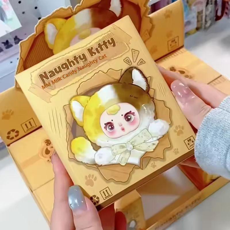 Aughtymittens Мм Молочная Конфета Плюшевый Кот Кукла Подвеска Слепой Бокс Очаровательная Коллекционная Игрушка Разработана Для Девочек Модный Аксессуар На Рюкзак
