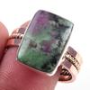Ruby In Zoisite Handmade Lab-Created 925 Sterling Silver Two Tone Ring S.10 P8p20