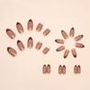 24pcs Nail Tips Press On Nails Simple DIY False Nails French Gold Line Long Almond