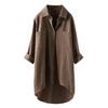 Women's Spring and Summer Long Shirt Solid Color Loose Top Light Shirt