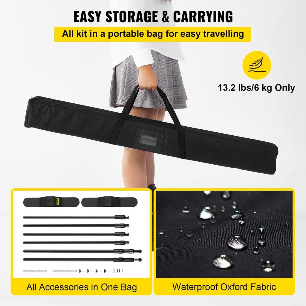 Step and Repeat 8'x8'- 10'x8' Backdrop Banner Stand Adjustable Telescopic Height and Width Retractable Banner Stand with Carrying Bag