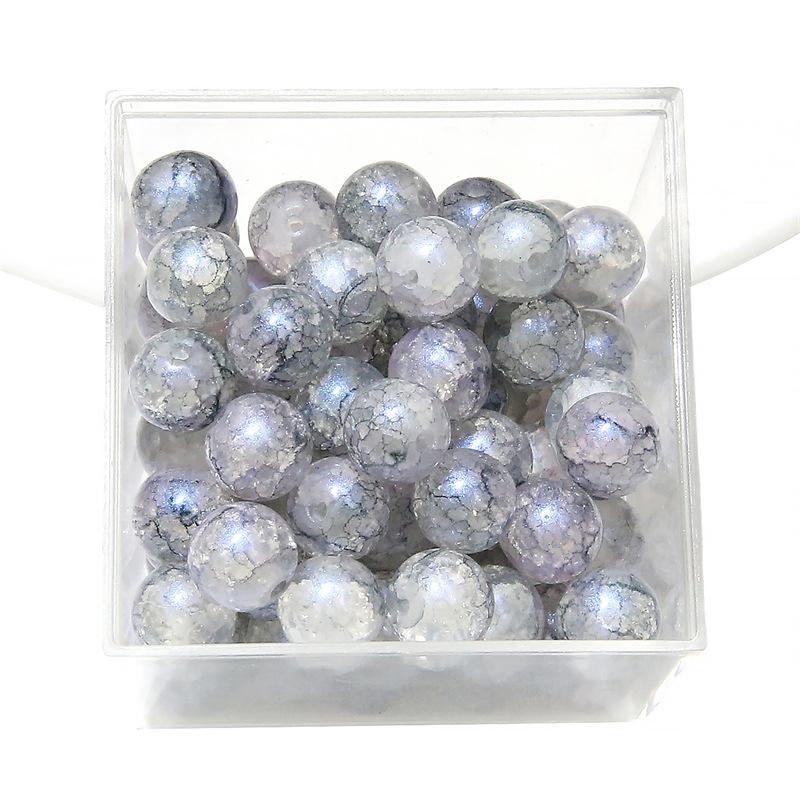 10 мм стеклянные бусины-попки Halo Inside Broken Round Бусины из глазури Ретро-бисер ручной работы Diy Ice Crack Jewelry Бусины-попки для изготовления ювелирных изделий