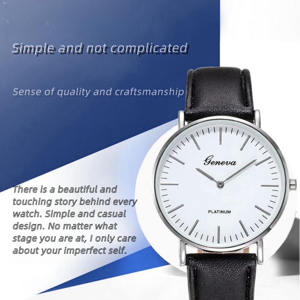 Бизнес-часы Роскошные повседневные кварцевые кожаные часы с легким тиснением на ремешке из кожи Мужские часы Подходящие подарки для мужчин