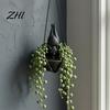 Mysterious Atmosphere Plant Display Bat Shaped Hanging Planter, Gothic Pot for Indoor Outdoor Garden Fantasy Style Porch Wall Decor, Unique