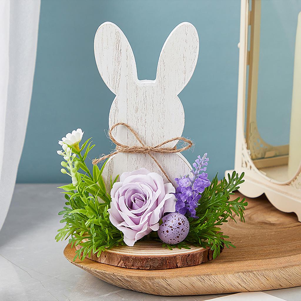 Eco Friendly Easter Rabbit Wood Ornament for Holiday Decoration and Indoor Display