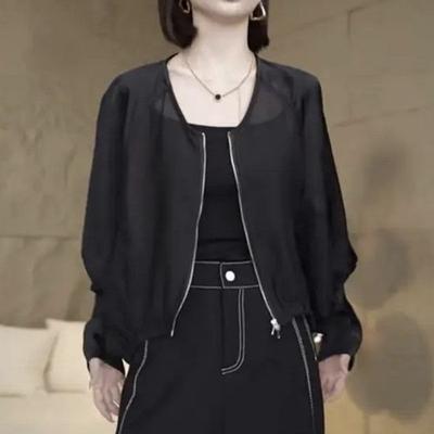 Толстушка Летучая мышь Рукав Длинный рукав Одежда для защиты от солнца Женская Летняя Нишевая Тонкая Куртка Короткий Топ