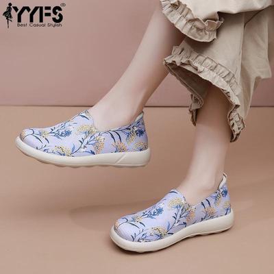 Женская обувь 2025 Весна и Осень Новая Вышитая Женская Обувь Тканевая Обувь Легкая Дышащая Мягкая Подошва Обувь Слипоны для Женщин