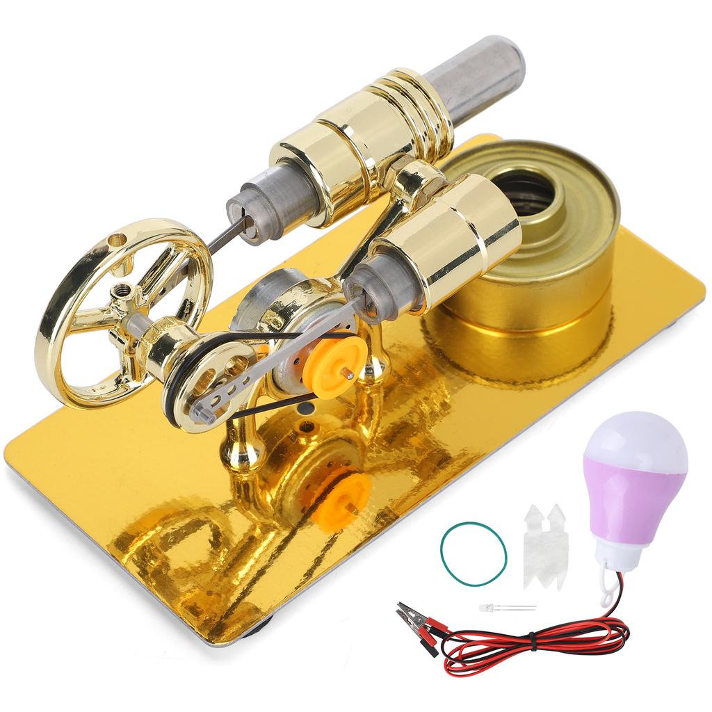 Модель двигателя Стирлинга Генератор Мотор Лампочка Внешнее сгорание Физика Образование Наука Игрушка